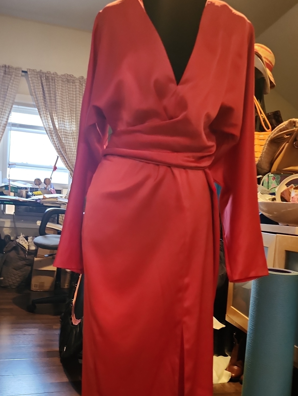 ASOS Red Satin Wrap Dress